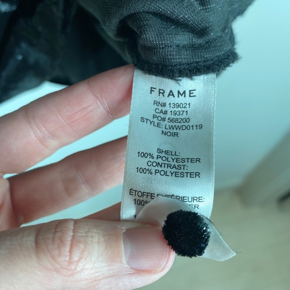 NWT Frame Velvet Dress 2 Mini Wrap Long Sleeve Black Sparkle Whimsigoth Mobwife - Picture 8 of 11